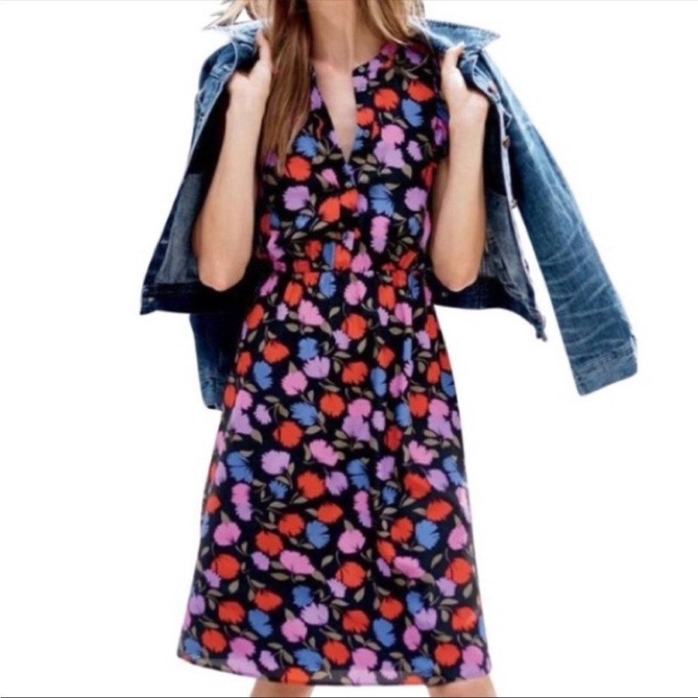 EUC J. Crew Floral Silk Dress Size 00